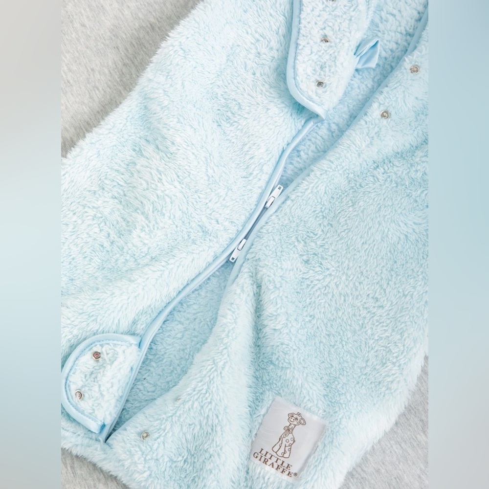 Little Giraffe Blue Chenille Dream Sack size 0-6 months